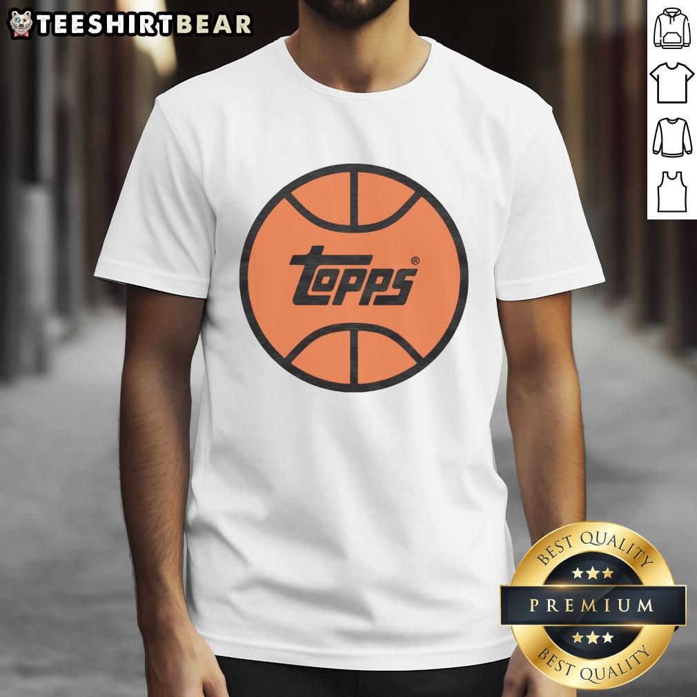 top-topps-basketball-logo-t-shirt Top Topps Basketball Logo T-Shirt featuring a bold logo design, perfect for basketball fans and collectors.