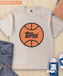 Alt Text: Top-Topps basketball logo on a washed t-shirt, showcasing a stylish and casual sportswear design.
