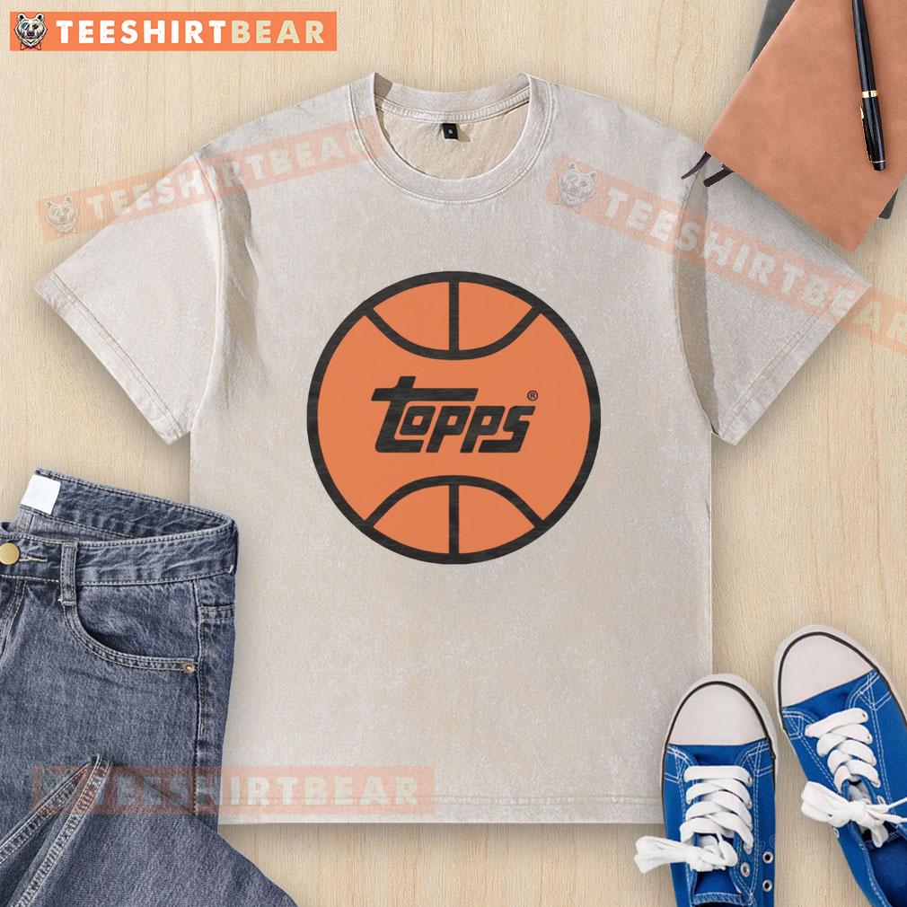 top-topps-basketball-logo-washed-t-shirt Alt Text: Top-Topps basketball logo on a washed t-shirt, showcasing a stylish and casual sportswear design.