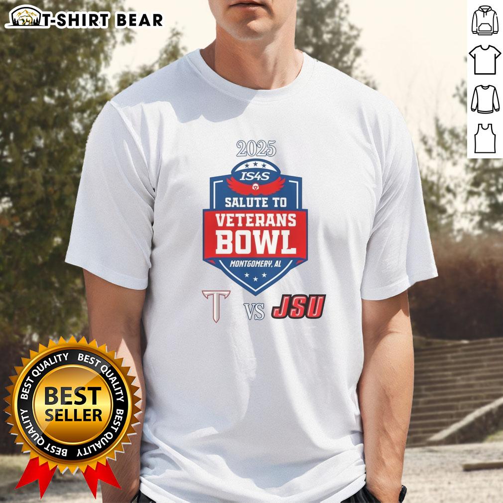 Top Troy Trojans Vs Jacksonville State Gamecocks 2025 Salute to Veterans Bowl T-Shirt Top Troy Trojans vs Jacksonville State Gamecocks 2025 Salute to Veterans Bowl T-Shirt featuring team logos and vibrant design.