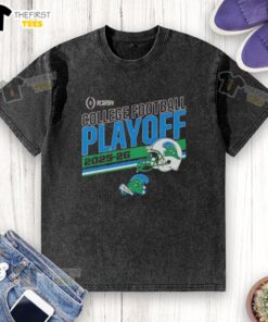 Top Tulane Football 2025-26 CFB Playoff Stripe Washed T-Shirt in green, showcasing team pride and comfort for fans.