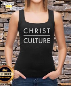 Top Turning Point USA Christ Culture tank top featuring bold graphics promoting faith and patriotism in stylish design.
