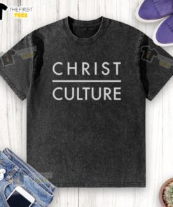 Top Turning Point USA Christ Culture Washed T-Shirt showcasing a stylish design promoting faith and patriotism.