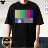 Top TV Test Pattern Color Bar T-Shirt featuring vibrant color bars and retro design for TV enthusiasts and fashion lovers.