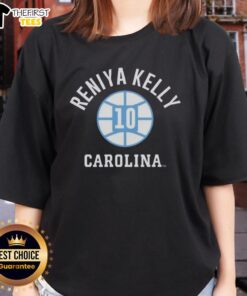 Alt Text: Reniya Kellys UNC Tar Heels ladies tee featuring basketball graphic, perfect for fans and athletes.