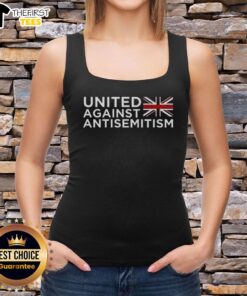 Top United Against Antisemitism flag on a stylish tank top, promoting unity and awareness against antisemitism.
