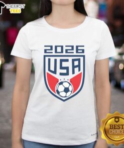 Top USA Player 2026 Soccer Team fan gear featuring a stylish ladies' tee in vibrant colors for enthusiastic supporters.