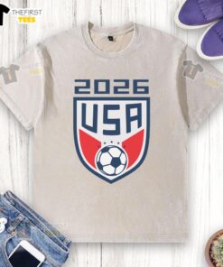 Top USA Player 2026 Soccer Team fan gear washed t-shirt in vibrant colors, perfect for showing support at games.