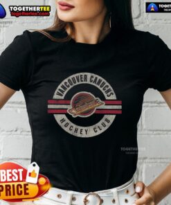 Vintage Vancouver Canucks surround ladies tee featuring classic team graphics and a stylish fit for fans.