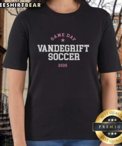 Top Vandegrift Soccer Game Day 2026 ladies tee featuring vibrant team colors and a stylish design for fans.