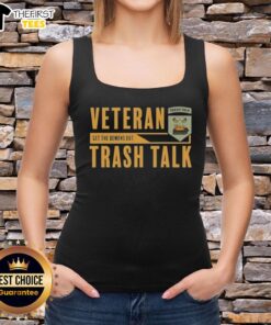 Top Veteran Trash Talk Get The Demons Out Tank Top featuring bold text and a stylish design for veterans and supporters.