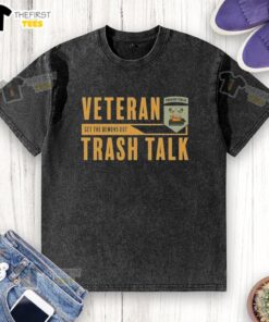 Top Veteran Trash Talk 'Get The Demons Out' washed t-shirt featuring a bold graphic design for veterans and supporters.