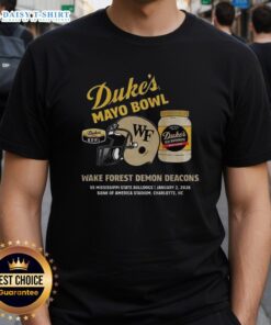 Top Wake Forest Demon Deacons 2026 Duke's Mayo Bowl T-Shirt featuring team colors and logo, perfect for fans.