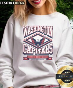 Cozy Top Washington Capitals heater sweatshirt in red, perfect for hockey fans to show team spirit during games.