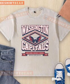 Top Washington Capitals heater washed t-shirt featuring vibrant team logo and comfortable fit for fans.