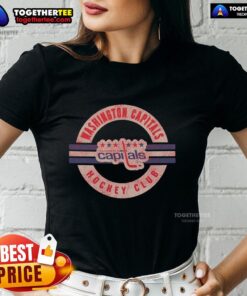 Vintage Washington Capitals surround ladies tee featuring classic team logo and stylish design for female fans.