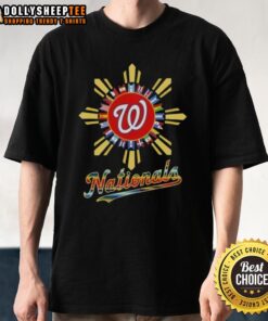 Top Washington Nationals X Hispanic T-Shirt featuring vibrant graphics and team colors, perfect for fans and cultural pride.