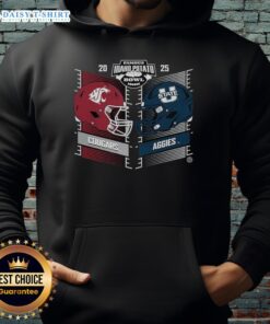 2025 Famous Idaho Potato Bowl hoodie featuring Washington State Cougars vs Utah State Aggies design.