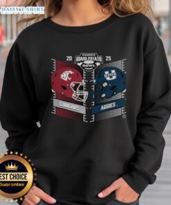 2025 Famous Idaho Potato Bowl sweatshirt featuring Washington State Cougars vs Utah State Aggies design.