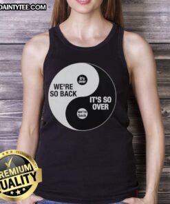 Trendy 'Top We're So Back It's So Over' Ying And Yang Tank Top in black and white, perfect for casual summer outfits.