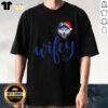 Alt Text: Top Wifey Connecticut Huskies Santa Hat Merry Christmas T-Shirt design featuring festive graphics and holiday cheer.