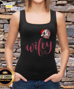 Top Wifey Florida State Seminoles Santa Hat Merry Christmas Tank Top for festive game day celebrations.