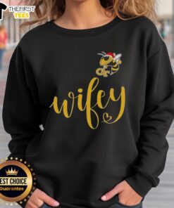 Georgia Tech Yellow Jackets sweatshirt with Santa hat for a merry Christmas, perfect gift for top wifey fans.