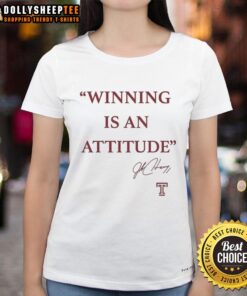 Top Winning Is An Attitude Signature Ladies Tee in vibrant colors, perfect for showcasing confidence and style.