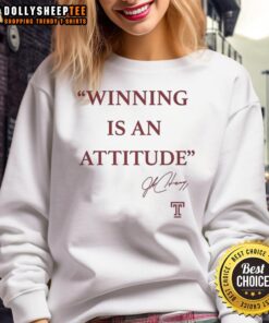 Top Winning Is An Attitude signature sweatshirt in stylish design, perfect for motivational fashion enthusiasts.