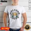 Top Wrexham Lager 1882 Mug T-Shirt featuring a vibrant design celebrating Wrexham Lager's heritage and style.