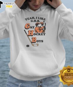 Top Yeah I Like G.H.B. Gay Hockey Boys Hoodie featuring bold graphics and vibrant colors for hockey enthusiasts.