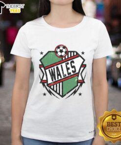 Good Wales Qatar Soccer Ladies Tee featuring vibrant design, perfect for female fans supporting their team.