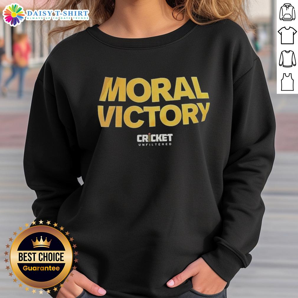 Awesome Moral Victory Cricket Unfiltered Sweatshirt Awesome Moral Victory Cricket Unfiltered Sweatshirt in black, featuring a stylish design perfect for cricket enthusiasts.