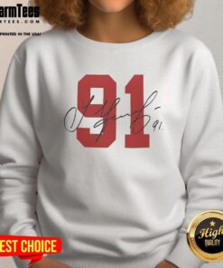 Alt Text: Awesome Signature 91 Sergei Fedorov Detroit Red Wings sweatshirt featuring bold graphics and team colors.