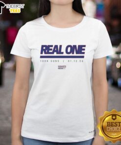 Official New York Giants Real One K Subs Ladies Tee in blue with team logo, perfect for female fans of the Giants.