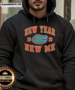 Alt Text: Official Florida Gators Football New Year New Me 2026 logo hoodie featuring vibrant colors and team branding.