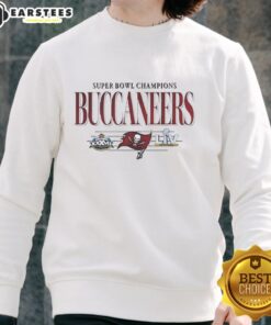 Original Tampa Bay Buccaneers Super Bowl Champions XXXVI LIV sweatshirt showcasing team pride and championship spirit.