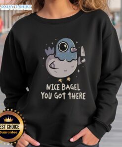 Cozy sweatshirt featuring a playful 'Pretty Nice Bagel' graphic, perfect for bagel lovers and casual wear enthusiasts.