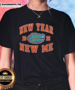 Official Florida Gators Football New Year New Me 2026 logo ladies tee, featuring vibrant colors and stylish design.