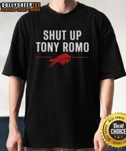 Good Buffalo Bills Shut Up Tony Romo T-Shirt featuring bold graphics and fan-inspired design for NFL enthusiasts.