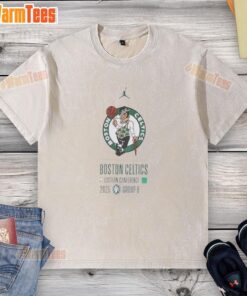 Good Boston Celtics Eastern Conference 2025 washed t-shirt featuring team logo and vintage design for fans.