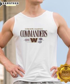 Alt Text: Vintage tank top featuring Original Washington Commanders Super Bowl Champions XVII, XXI, XXVI logo design.