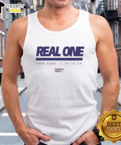 Official New York Giants Real One K Subs tank top showcasing team logo and vibrant colors for fans and casual wear.