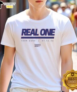 Official New York Giants Real One K Subs T-Shirt featuring team colors and logo, perfect for fans and game day wear.