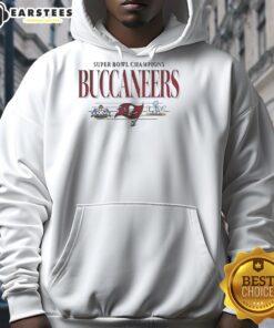 Alt Text: Original Tampa Bay Buccaneers Super Bowl Champions XXXVI LIV hoodie showcasing team pride and championship spirit.