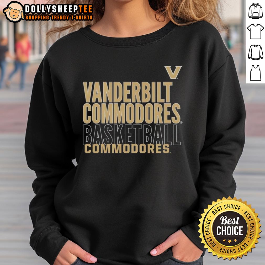 Top Vanderbilt Commodores Basketball Text Logo Overlay Sweatshirt Vanderbilt Commodores basketball text logo overlay sweatshirt in black, perfect for fans and sports enthusiasts.