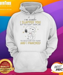Good Snoopy hoodie featuring the phrase 'I'm Sorry I Slapped You' in a playful design, perfect for fans of Peanuts.