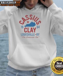 Premium Cassius Clay 1964 Louisville Muhammad Ali Hoodie featuring classic design and vibrant colors for boxing fans.