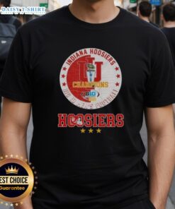 2025 Big 10 Men's Football Champions Indiana Hoosiers T-Shirt featuring team logo and vibrant colors for fans.