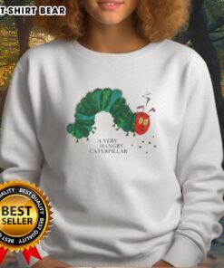 Alt Text: Awesome A Very Hangry Caterpillar Sweatshirt featuring a colorful caterpillar graphic, perfect for kids and nature lovers.